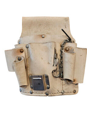Klein Tools 5178 Leather Tool Pouch USA Electrician Belt Holster Vintage